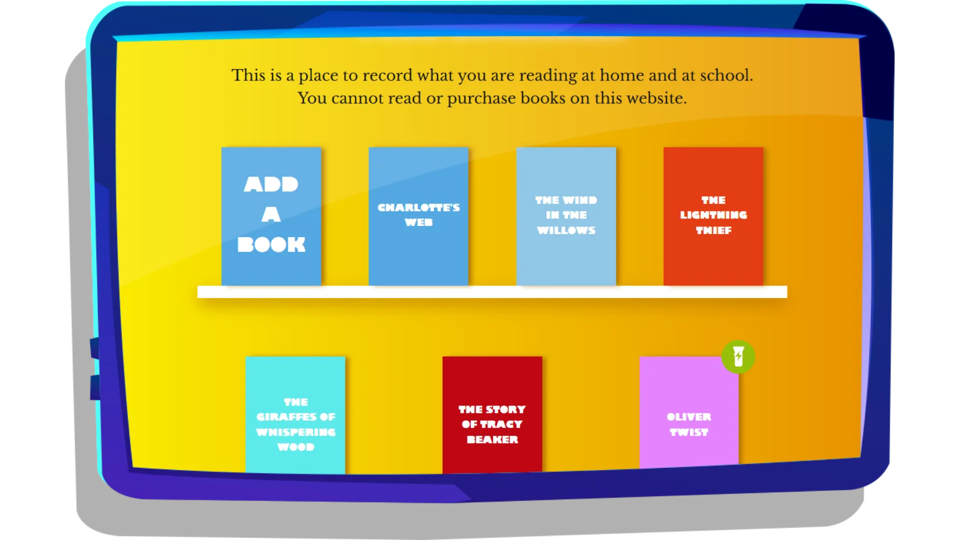 The Reading Light bookshelf