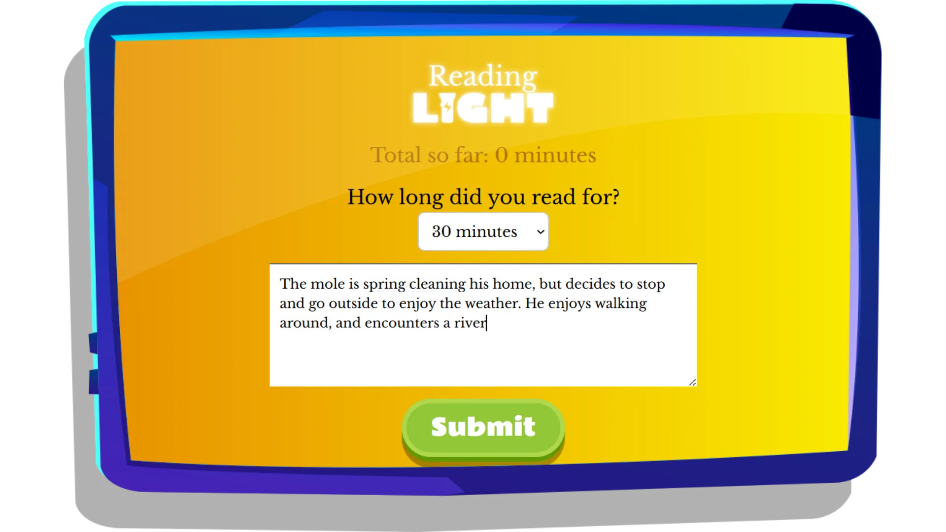 Powering up the Reading Light Torch