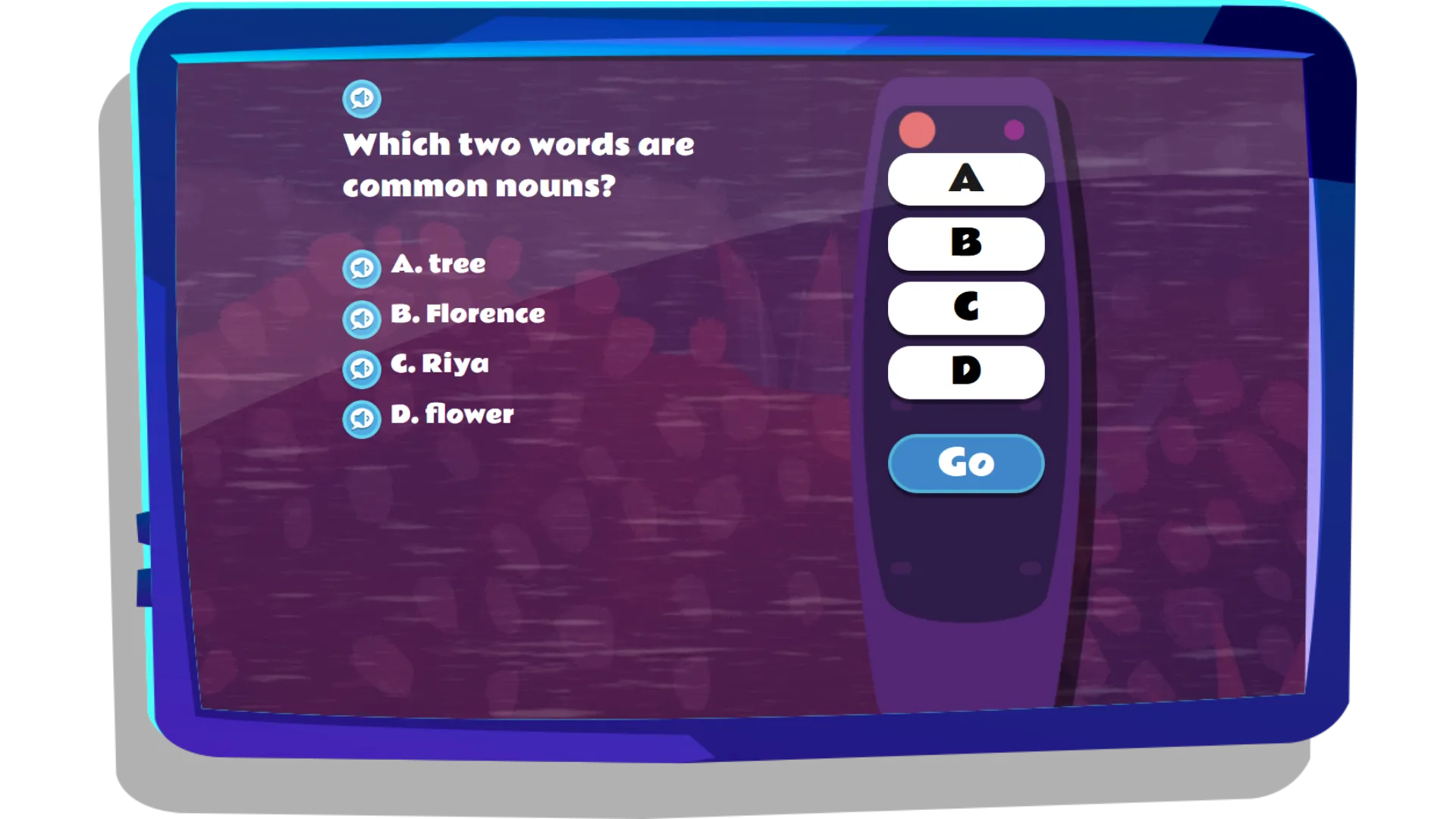 An interactive TV lesson question